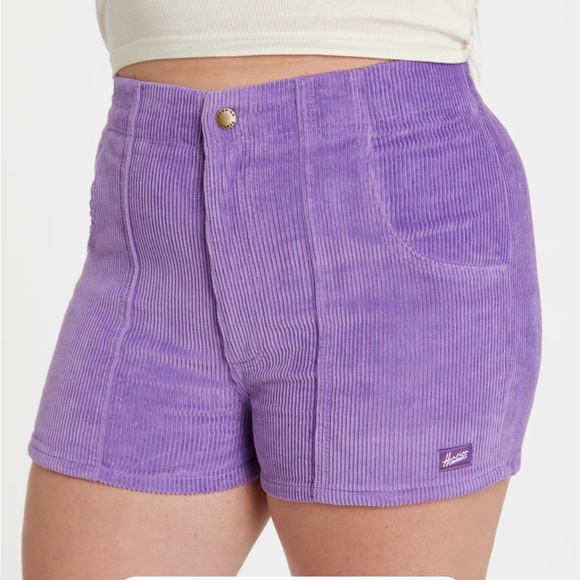 Purple Corduroy Women Shorts - Picture 1 of 11
